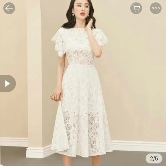 Lane JT | Dresses | Nwot Lane Jt White Lace Midi Dress